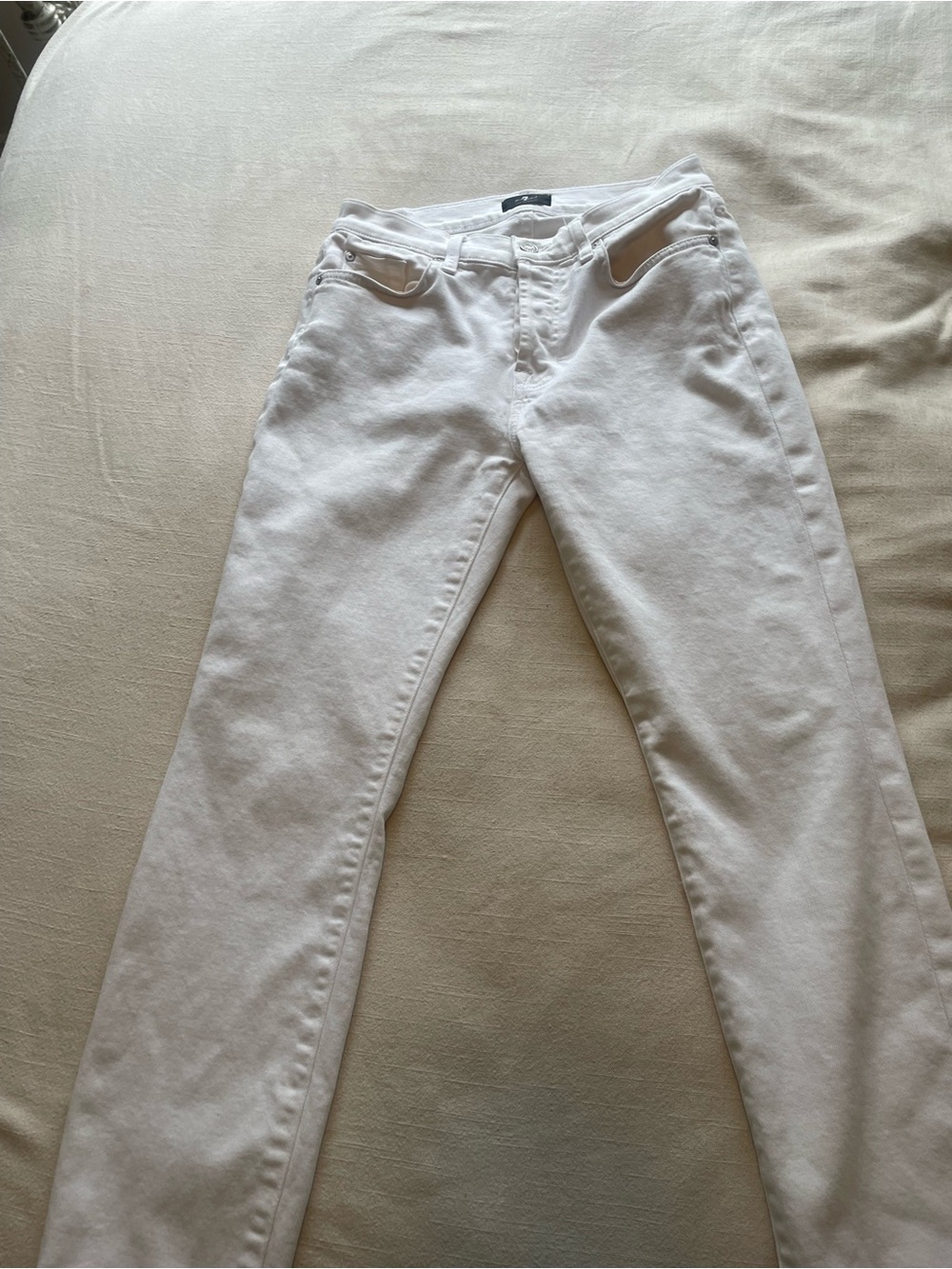 7 For All Mankind Women’s White Skinny Jeans